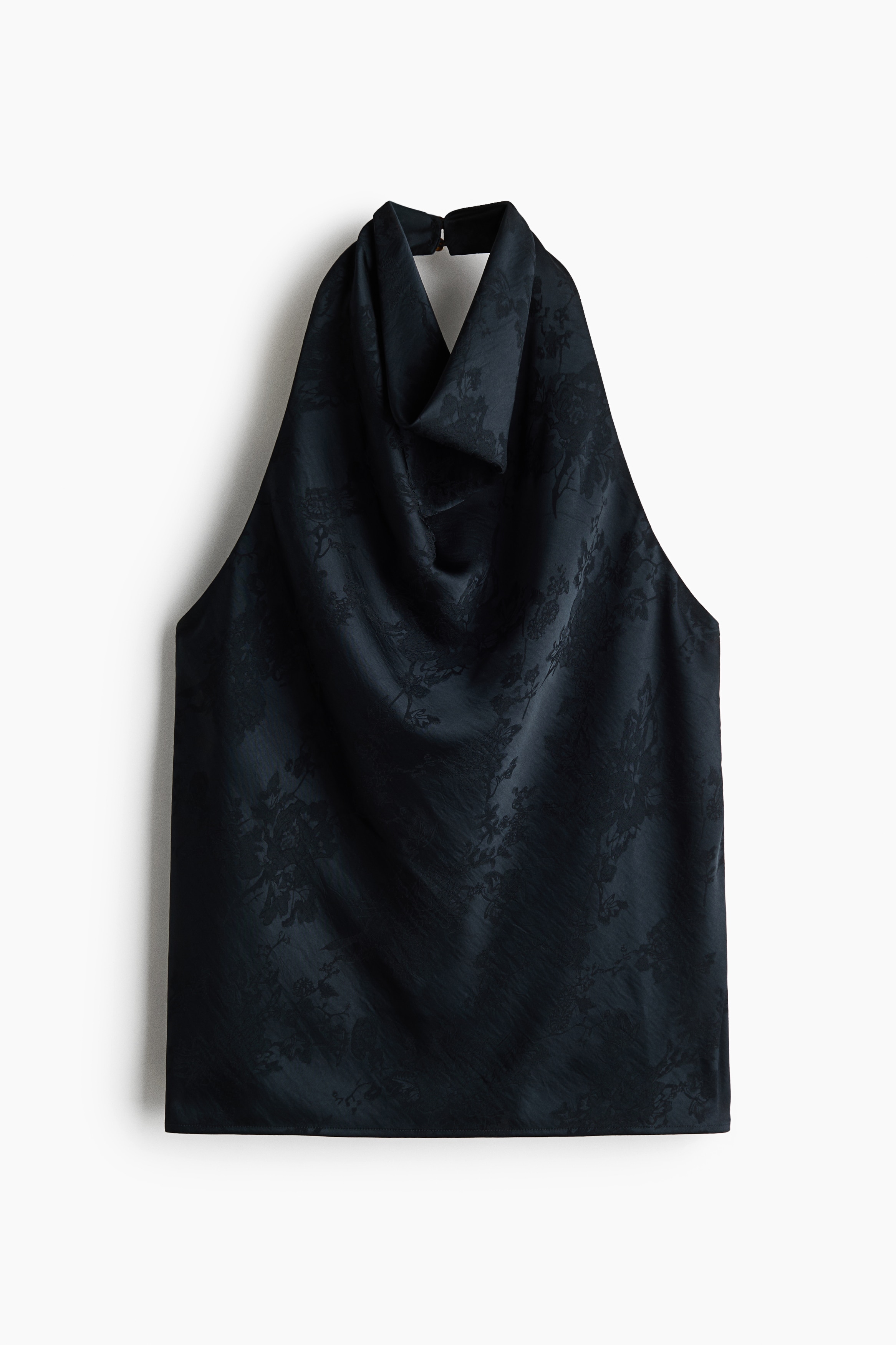 Cowl-Neck Halterneck Top - Navy blue/Cream/Black/floral