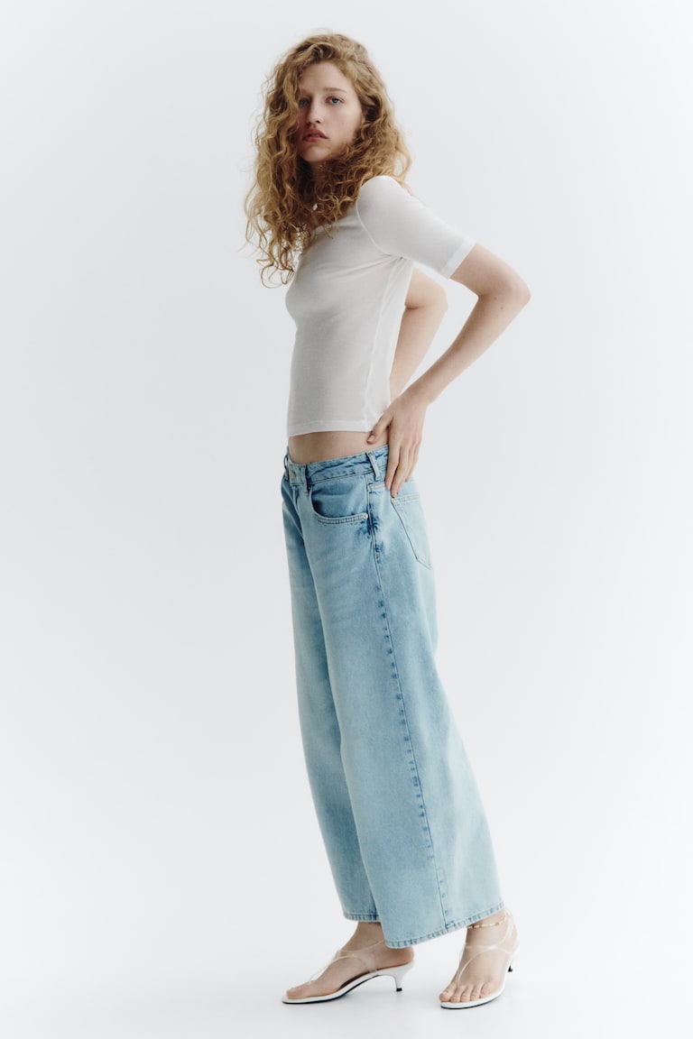 Wide Regular Waist Ankle Jeans