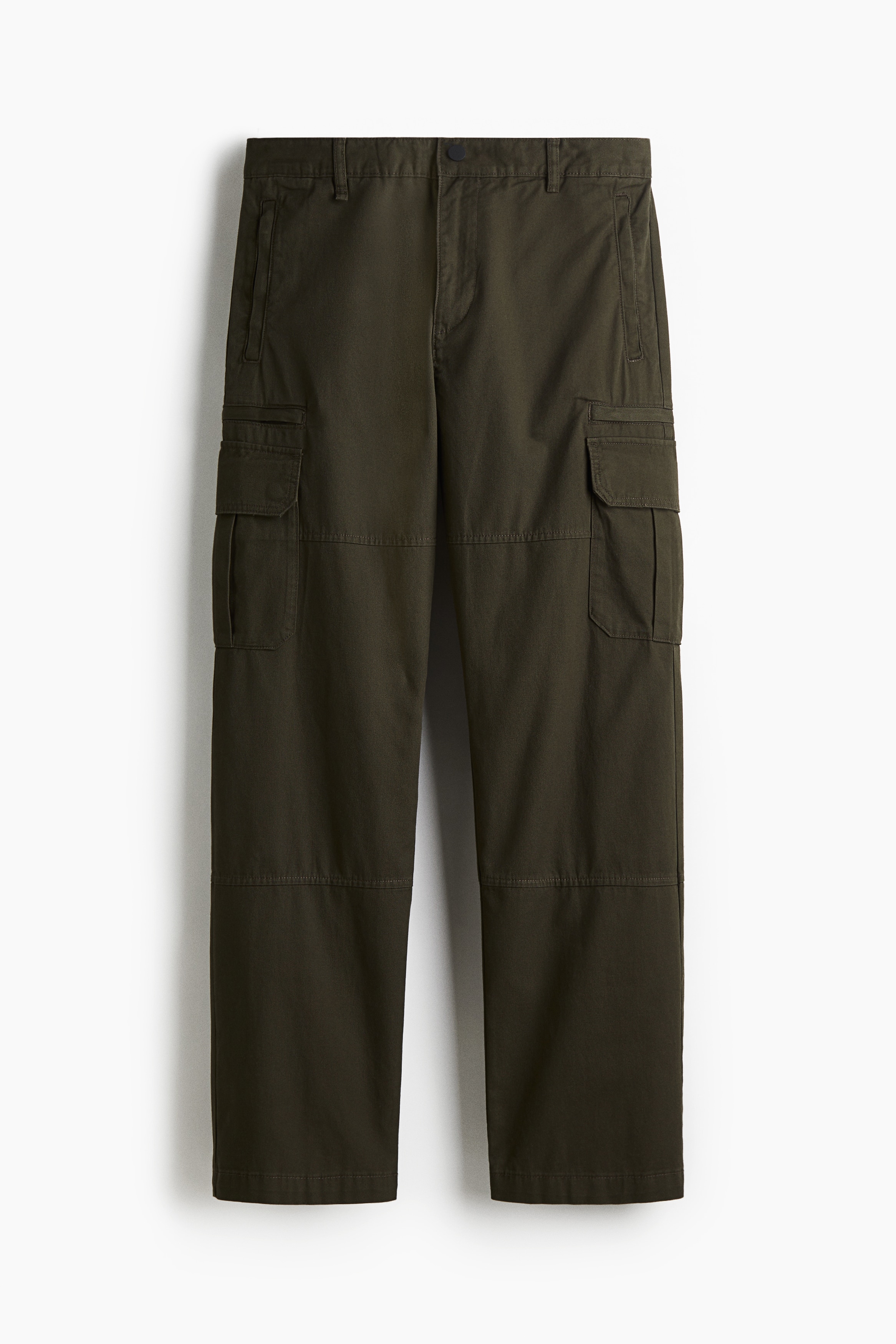 Regular Fit twill cargo trousers - Khaki green/Black/White