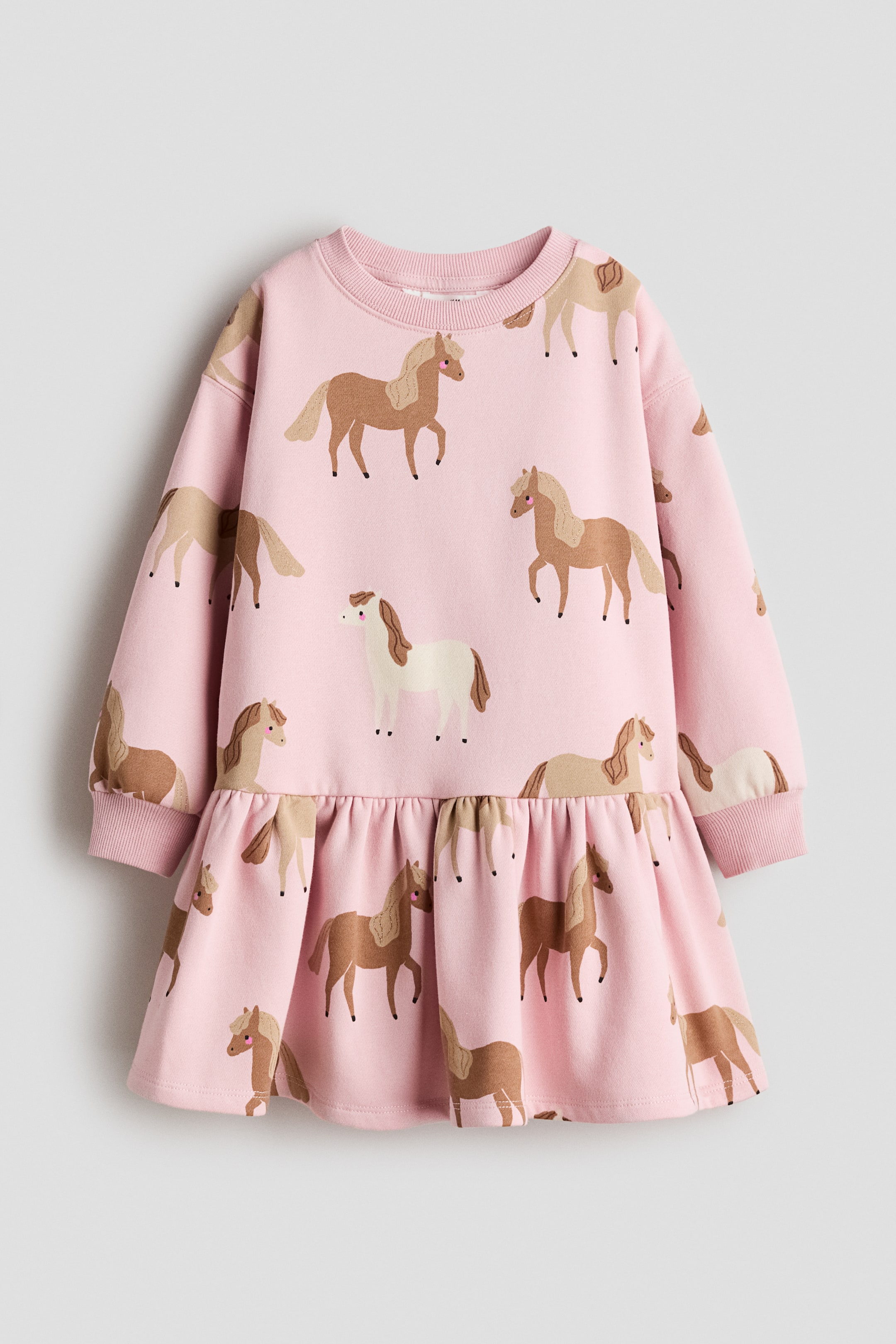 Grösseres Bild ansehen: Sweatkleid - Rosa/Pferde - KINDER | H&M CH 1