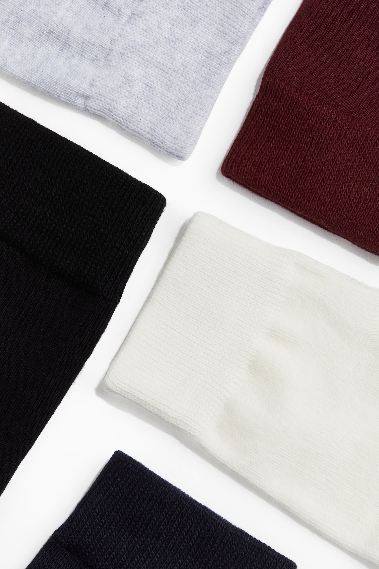 5-pack socks - White/Burgundy/Black/Light grey/Dark grey/Black/Black/Grey/Blue/Navy blue/Grey marl - 3