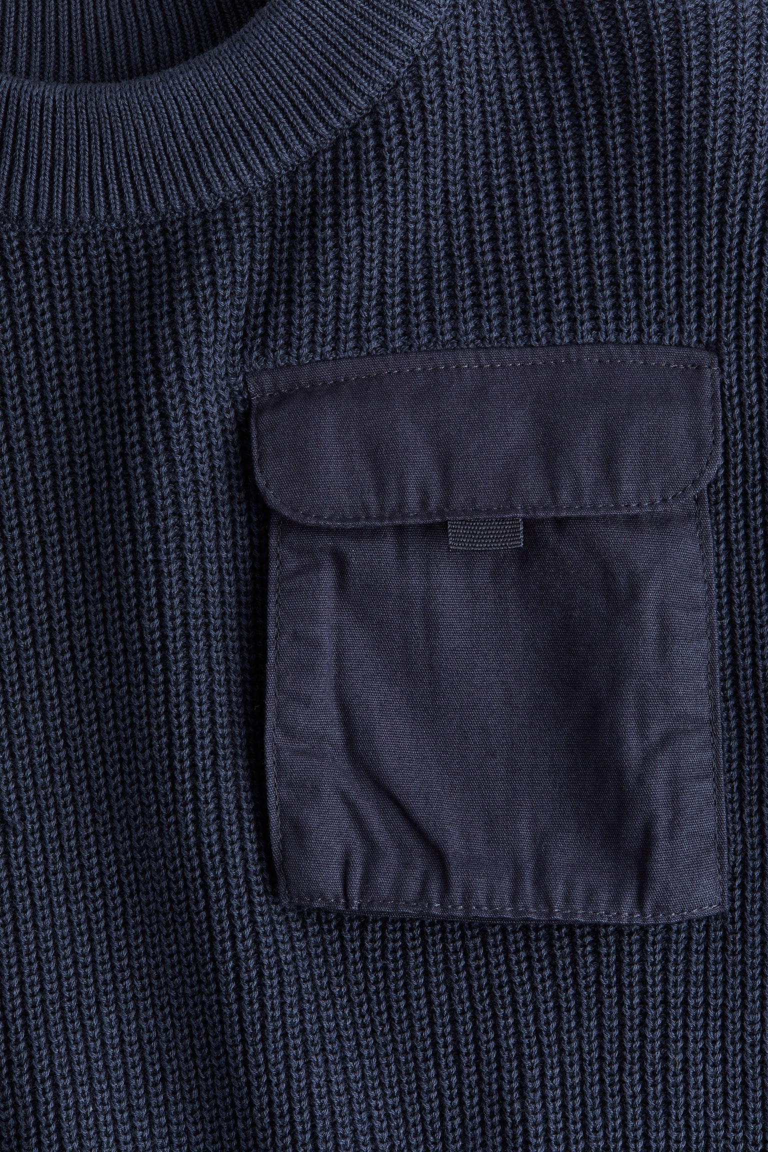 Flap-pocket Jumper - Navy Blue - Kids 