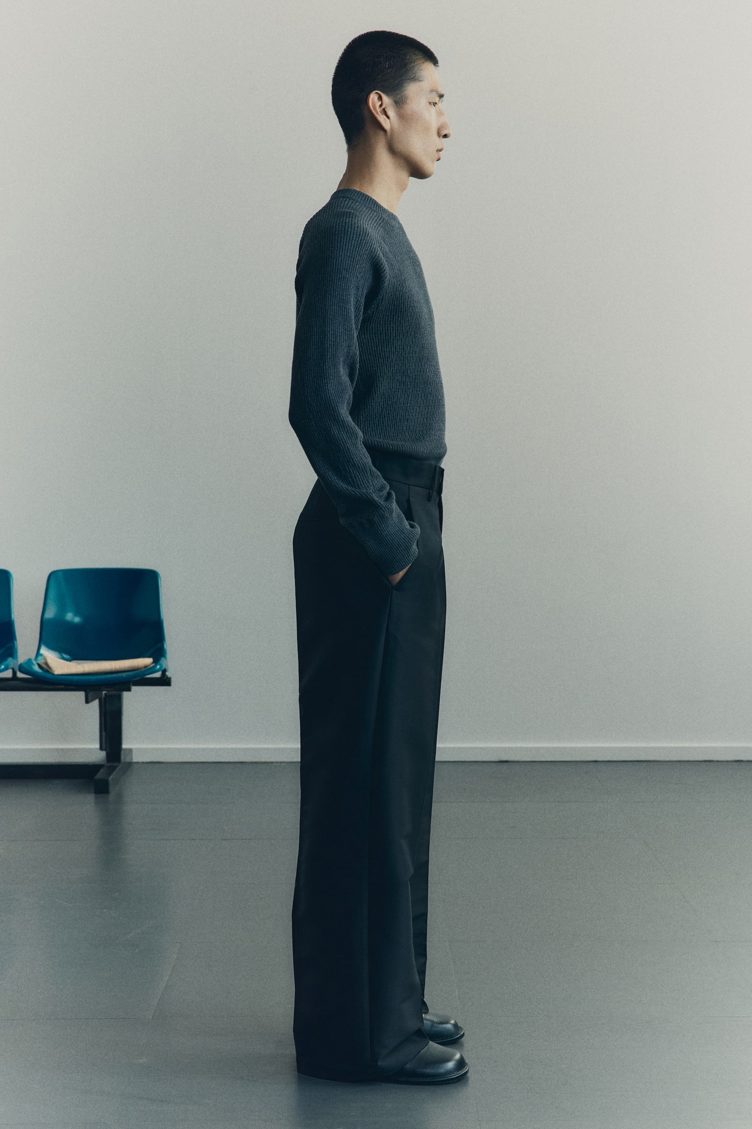 Eleganckie spodnie Loose Fit - Czarny - 7