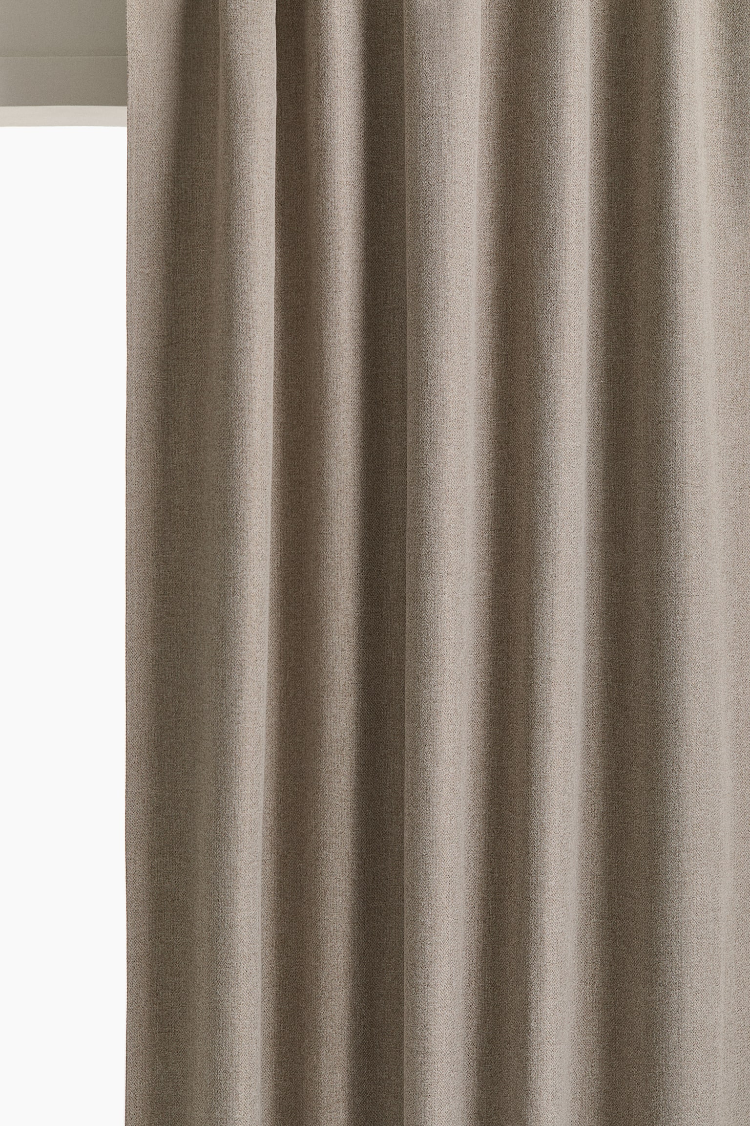 1-Pack Wide Blackout Herringbone Curtain Panel - Beige melange/Khaki green