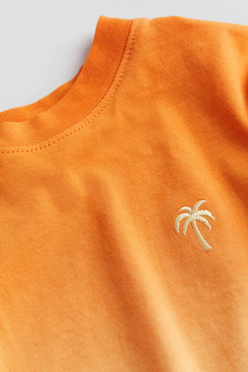 H&M - Orange Embroidered Tee main image 1