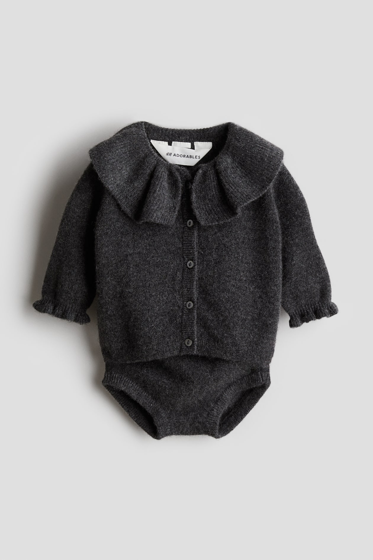 Ensemble 2 pièces en maille de cachemire - Gris foncé - ENFANT | H&M FR