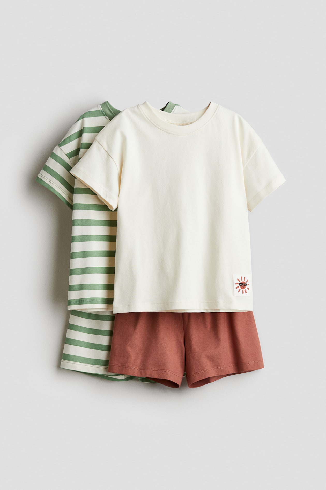 コットンパジャマ 2組セット - クリーム／ボーダー - Kids | H&M JP 