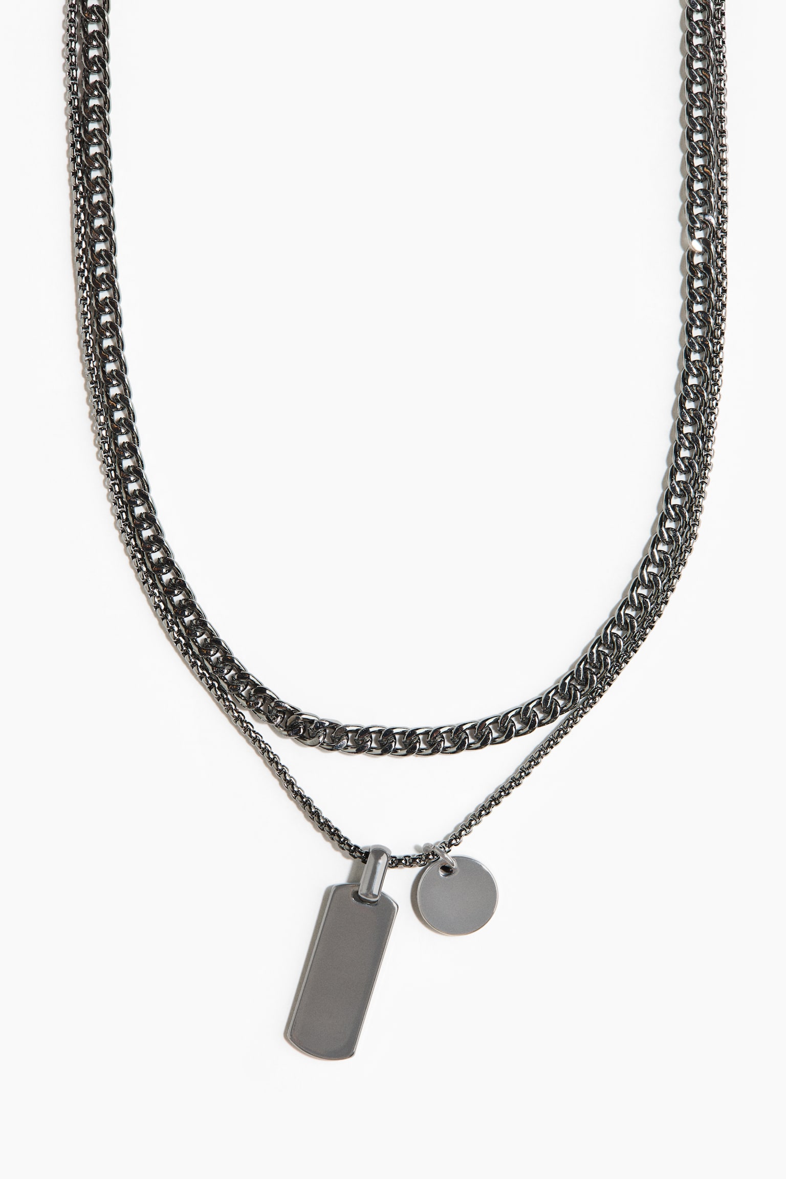 2-pack necklaces - Black/Silver-coloured - 2