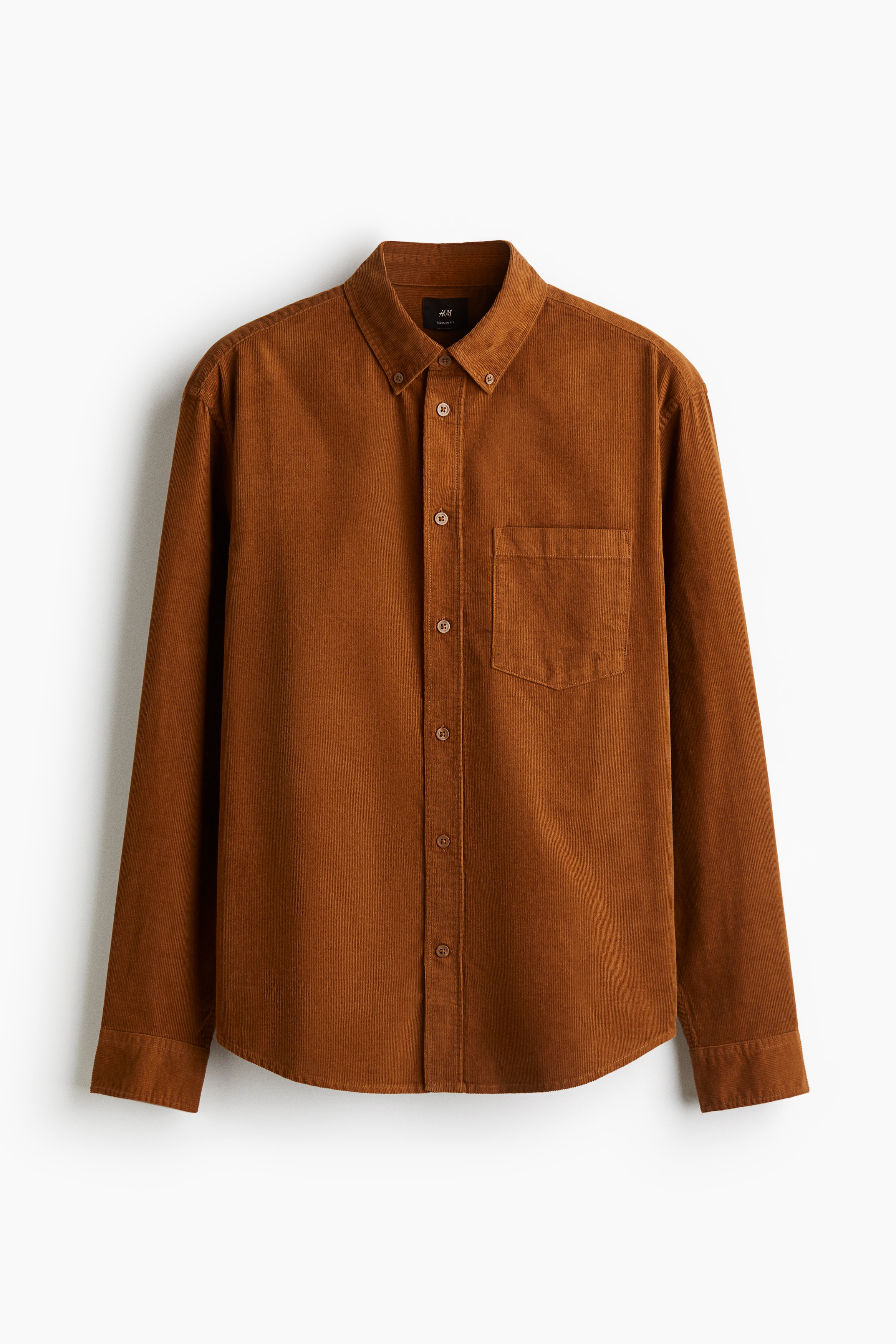 Regular-Fit Corduroy Shirt - Brown/Dark green/Blue