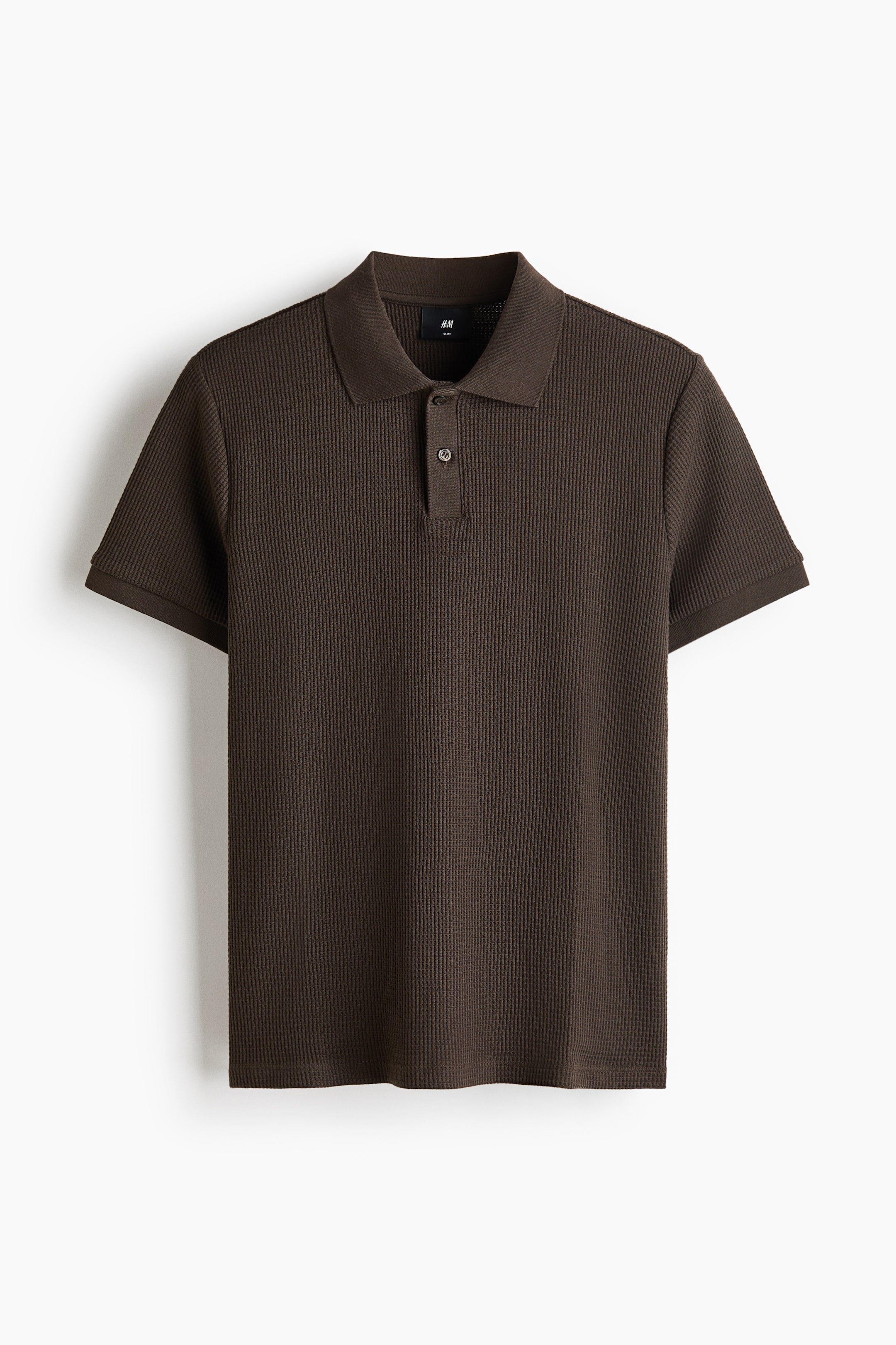 Slim-Fit Waffle-Knit Polo Shirt