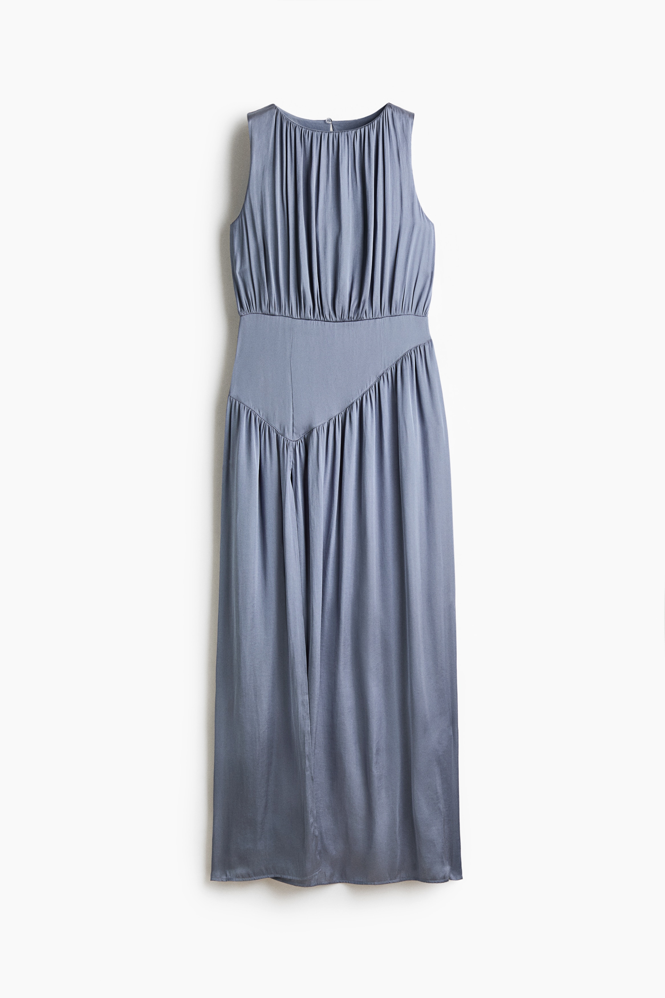 Gathered satin dress - Blue