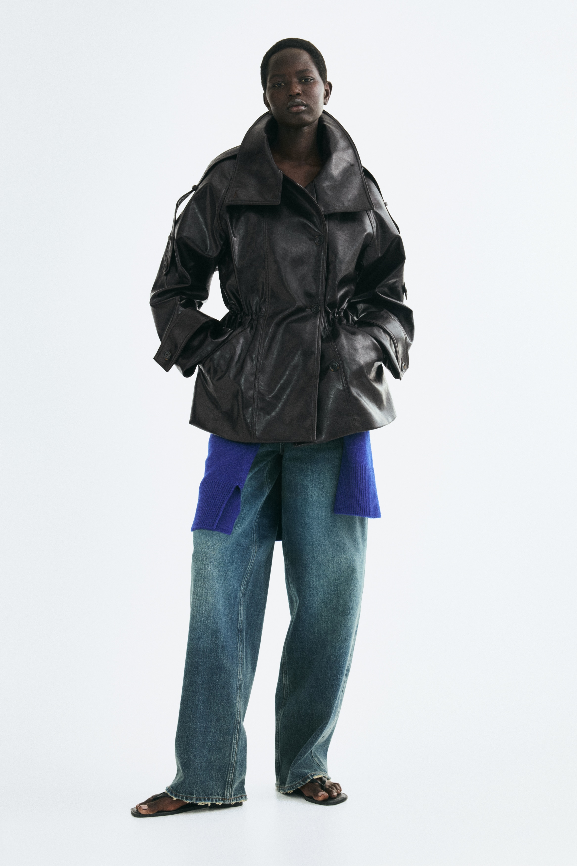 Coated Funnel-Collar Jacket - thumbnail 2