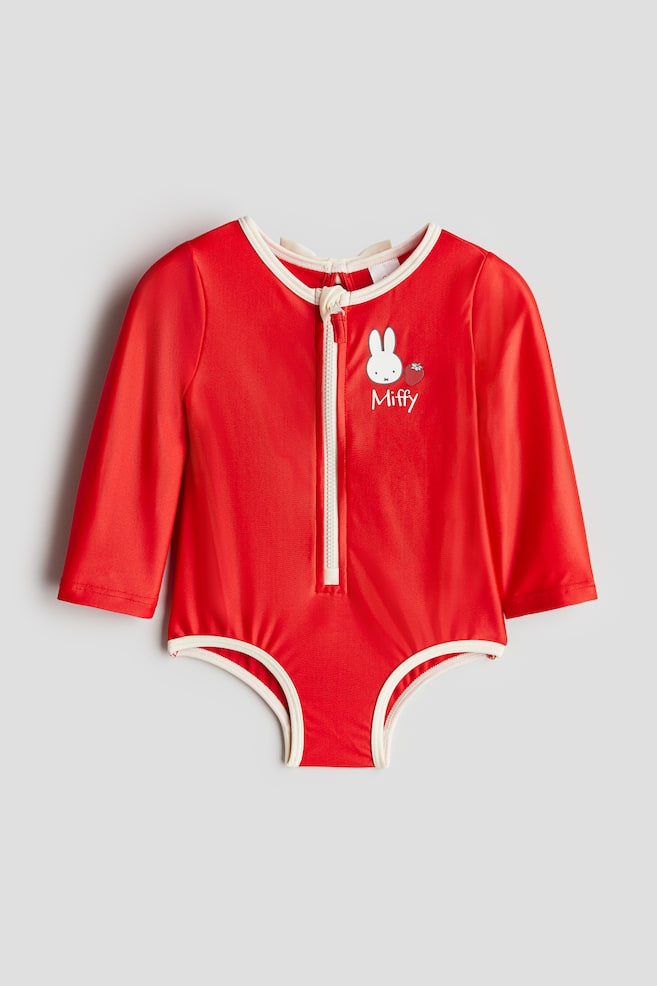 Långärmad baddräkt - Klarröd/Miffy - 1