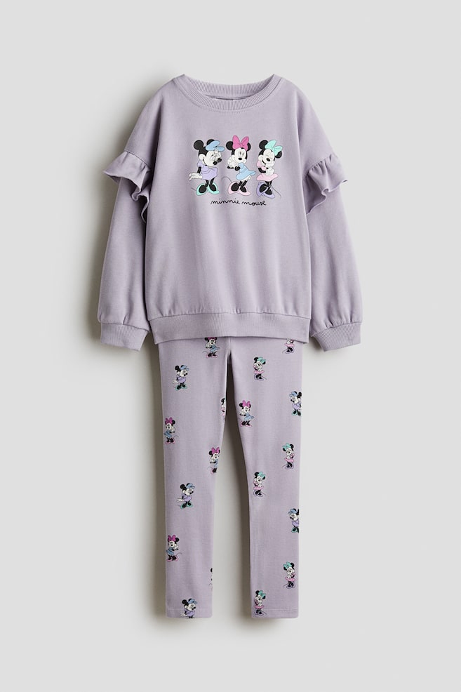 Zweiteiler aus Baumwolle - Lila/Minnie Maus/Weiß/Lilo & Stitch - 1