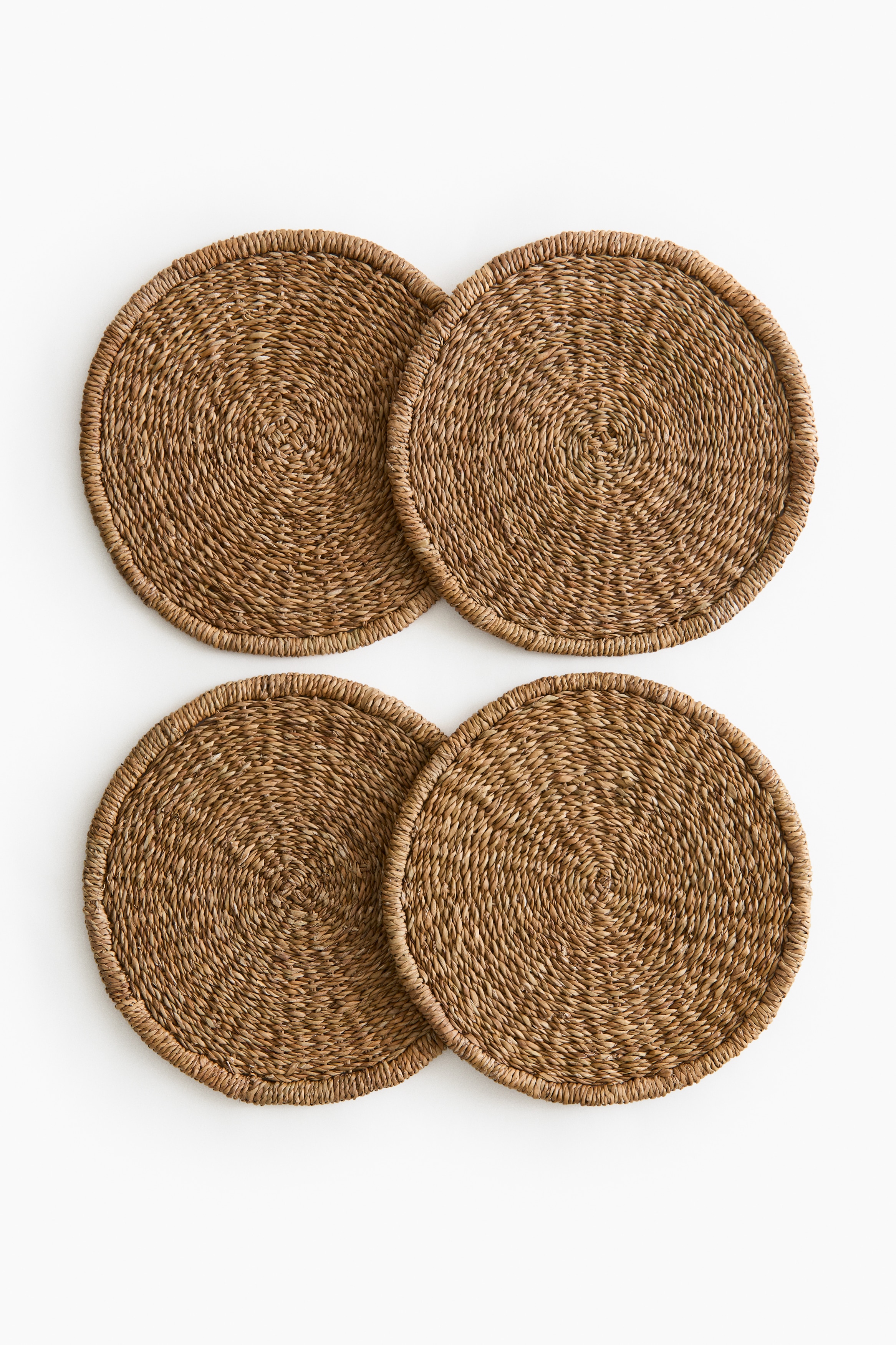 Lot de 4 sets de tables en jonc de mer - Marron