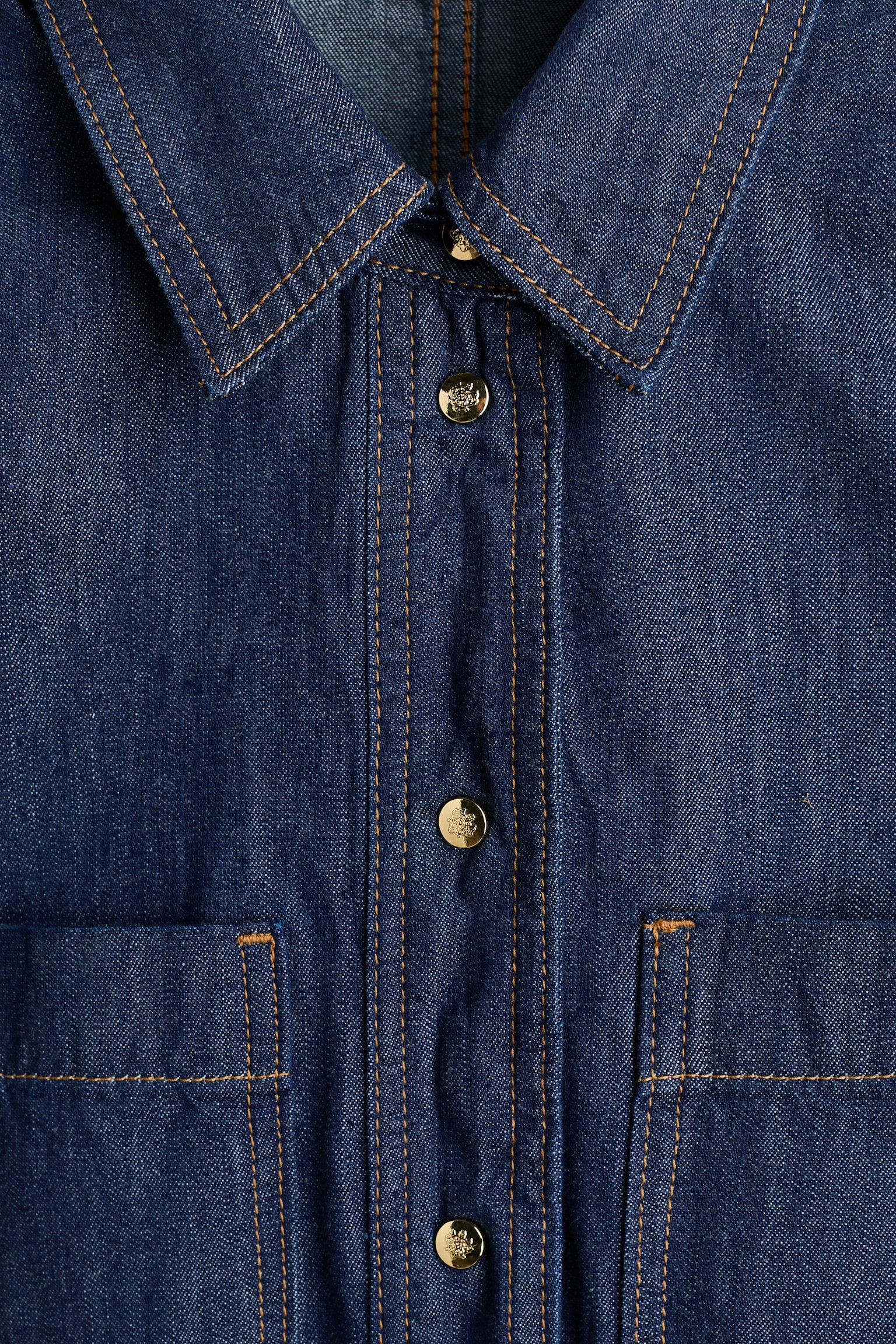 שמלת חולצה מג'ינס - כחול ג'ינס כהה/כחול ג'ינס - 6