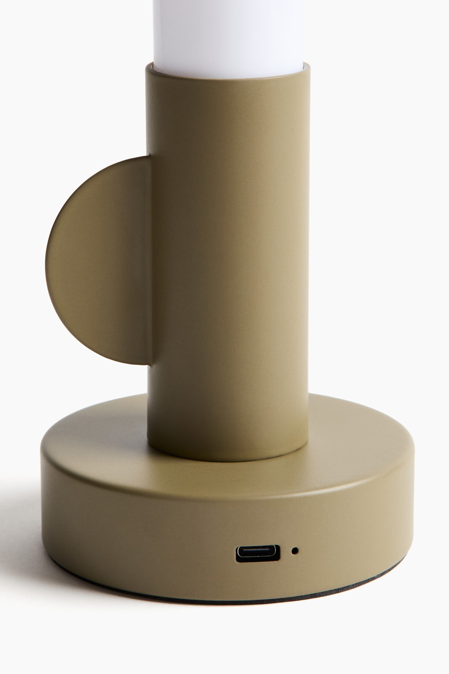 Oppladbar bordlampe med stearinlyslook - Olivengrønn/Beige/Sort - 4
