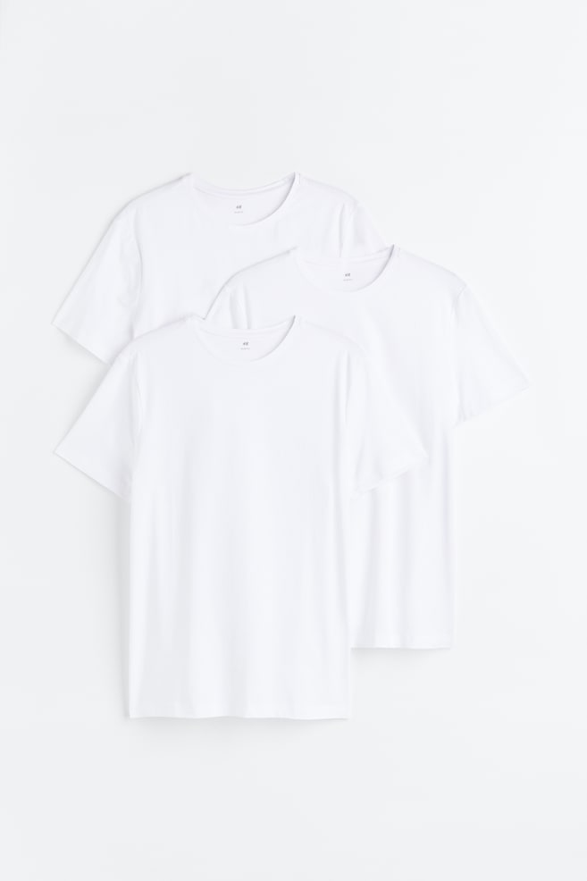 Lot de 3 T-shirts Slim Fit - Blanc/Noir - 1
