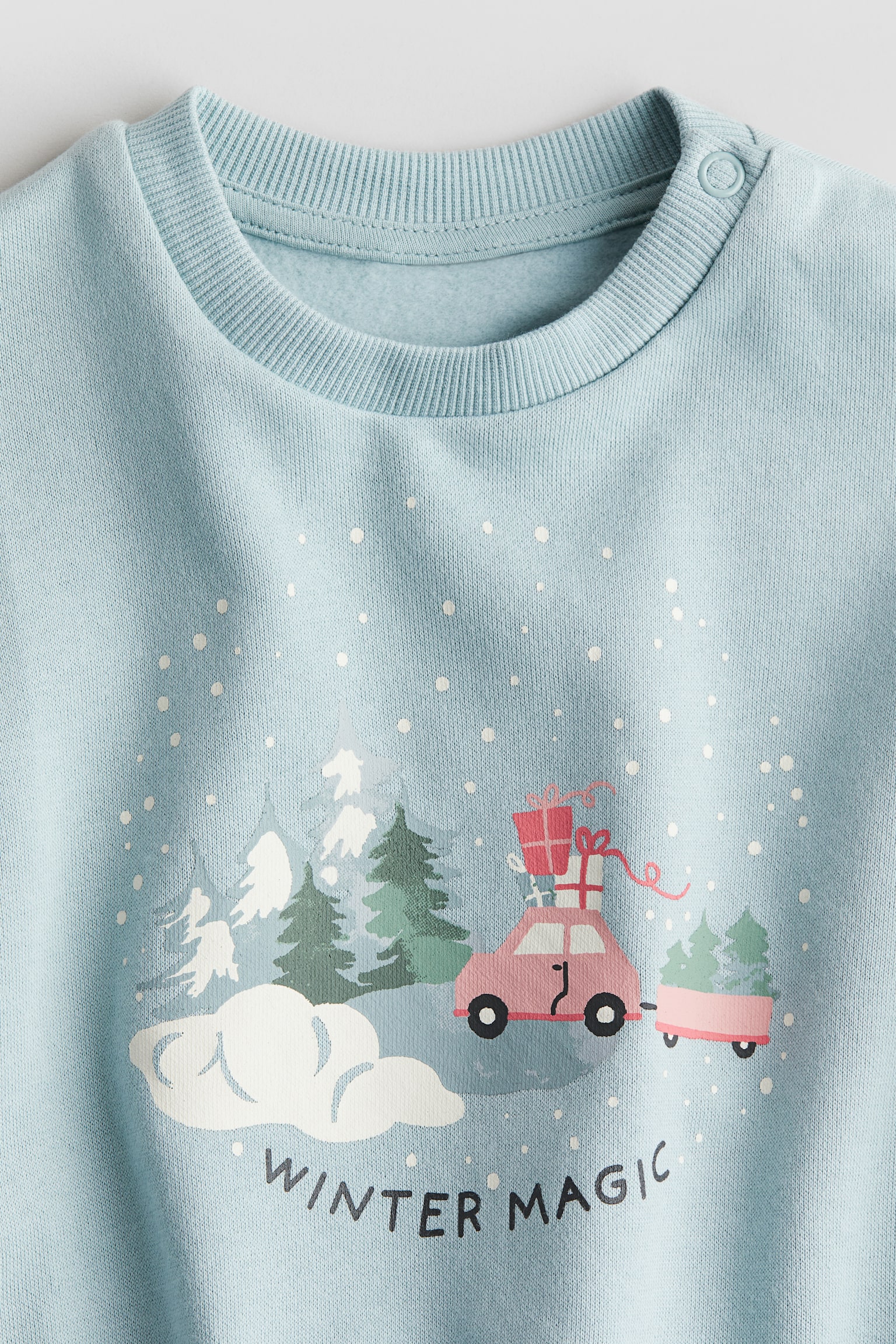 Printed sweatshirt - Turquoise/Winter magic/Light pink/Spotted/Dark grey/Ice skates - 2