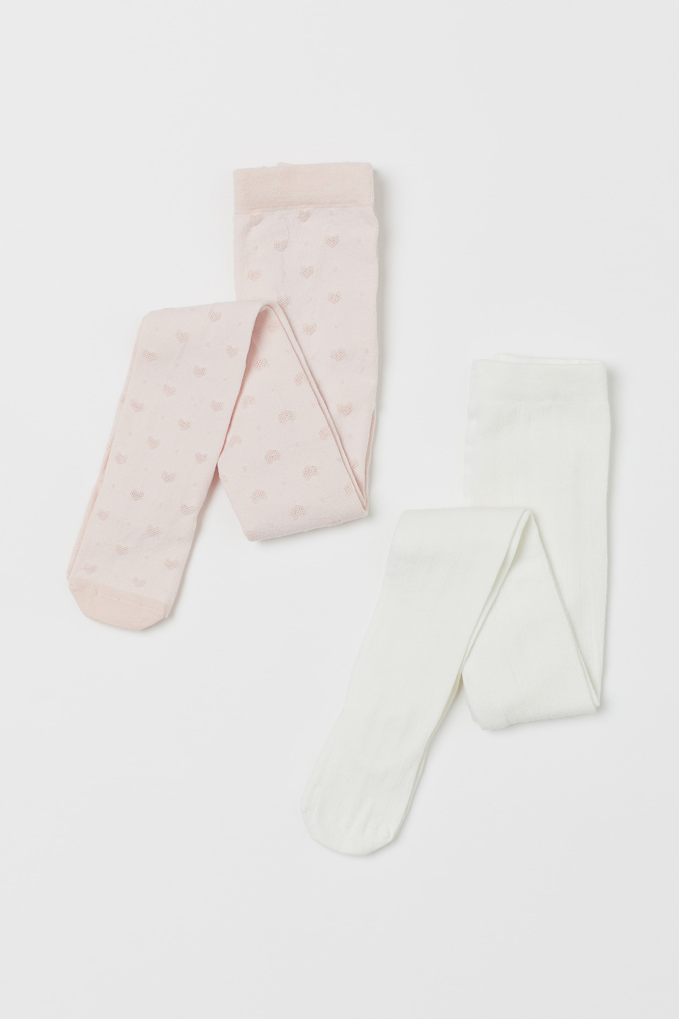 Größeres Bild ansehen: 2-Pack Feinstrick-Strumpfhosen - Hellrosa/Weiß - Kids | H&M DE 1