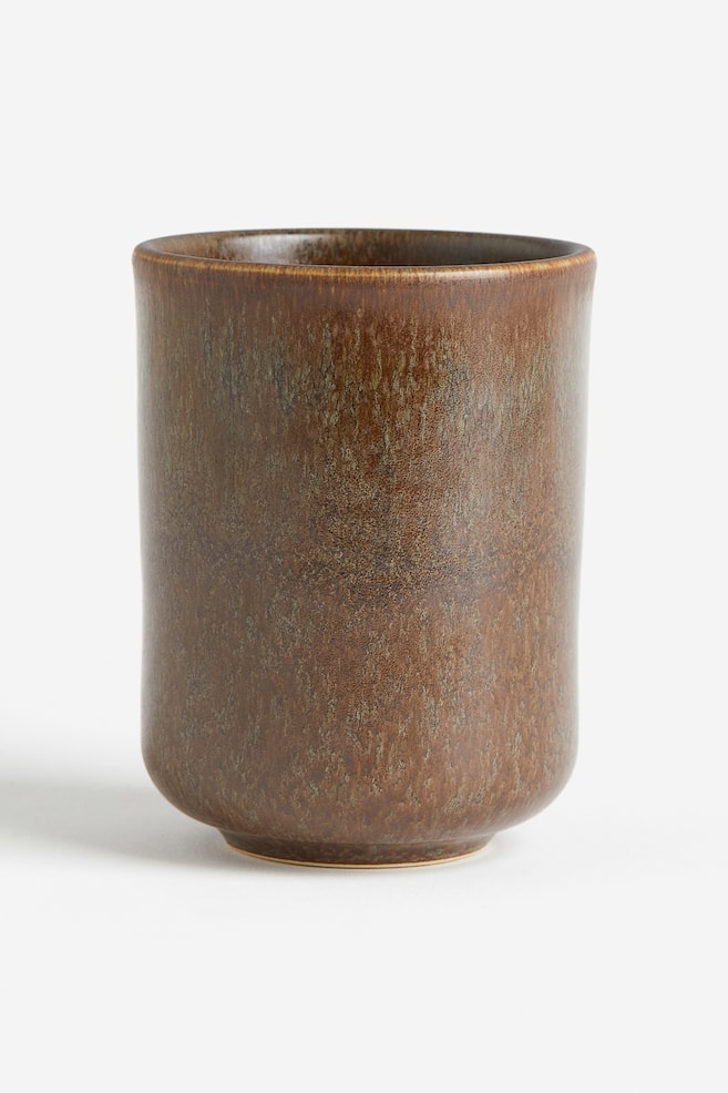 Large stoneware cup - Brown/Light grey - 1