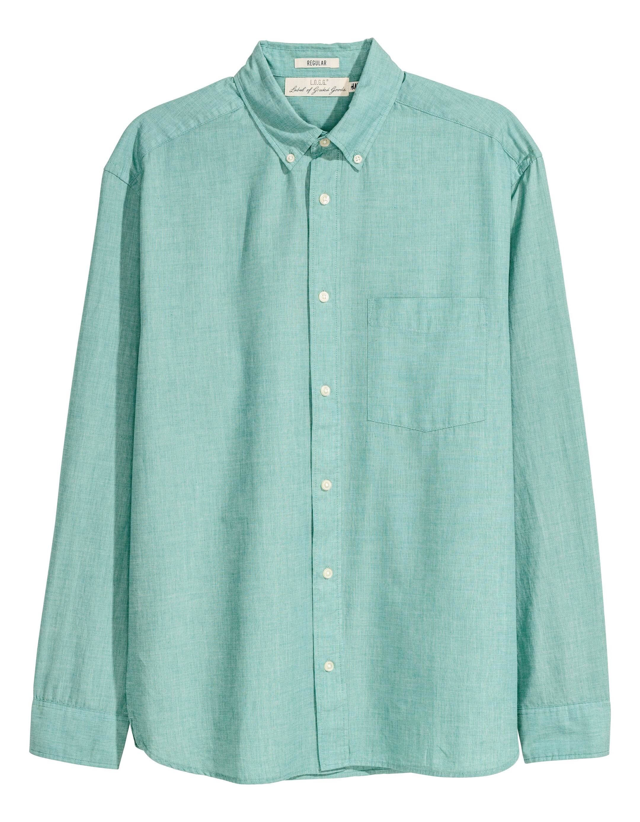 Grotere afbeelding bekijken: Hemd - Regular fit - Lichtgroen - HEREN | H&M BE 1