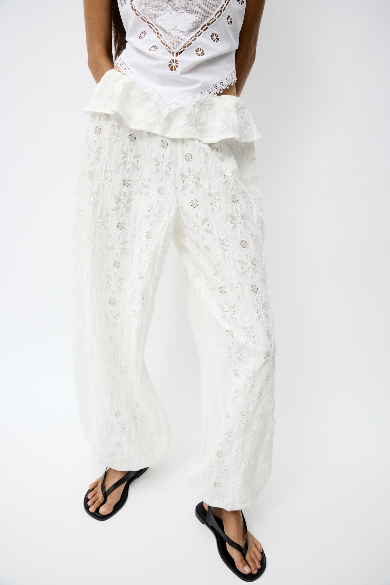 Cotton-Blend Balloon-Leg Pants - image 4