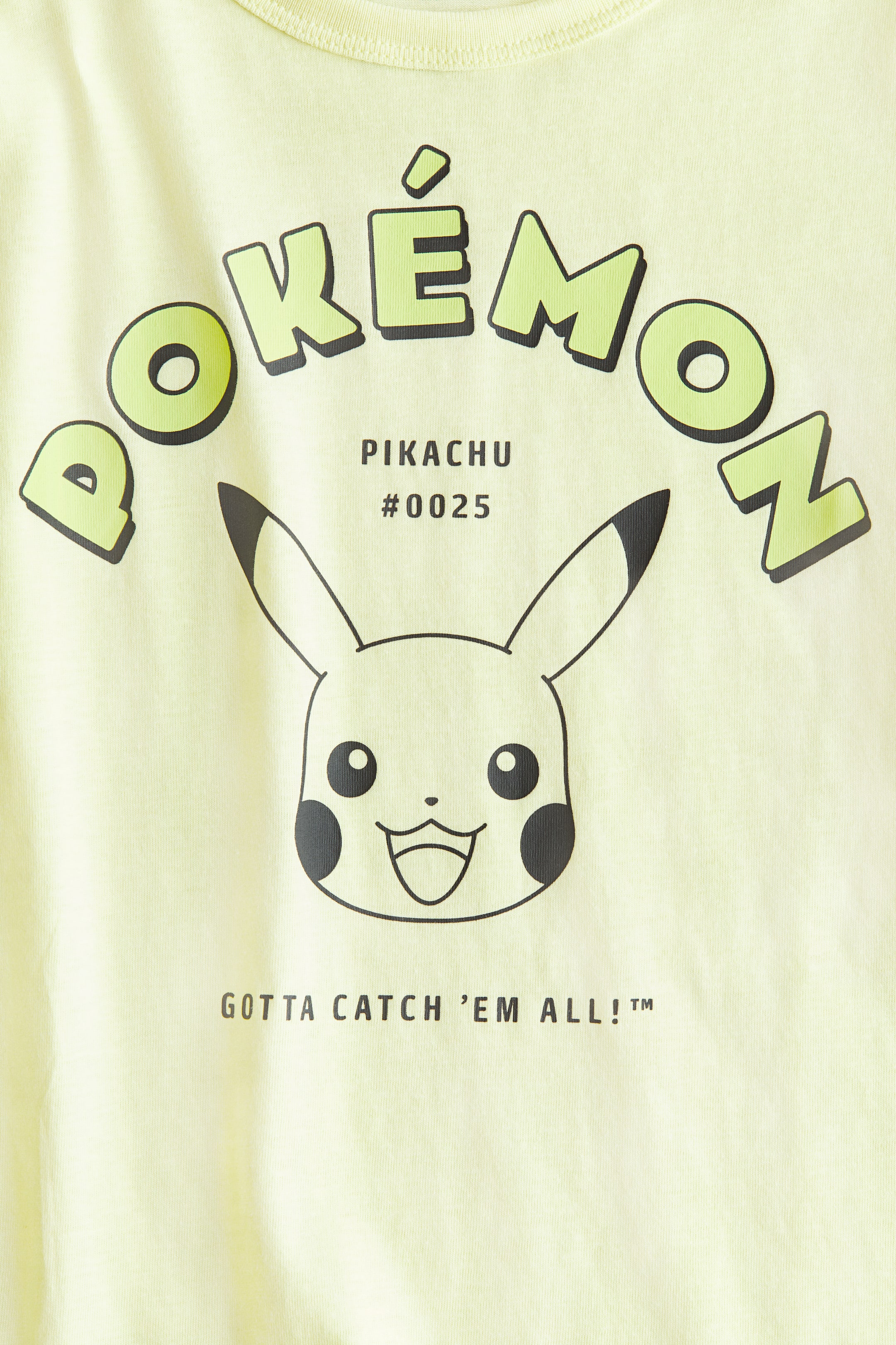View larger image: Printed cotton T-shirt - Yellow/Pokémon - Kids | H&M HK 2