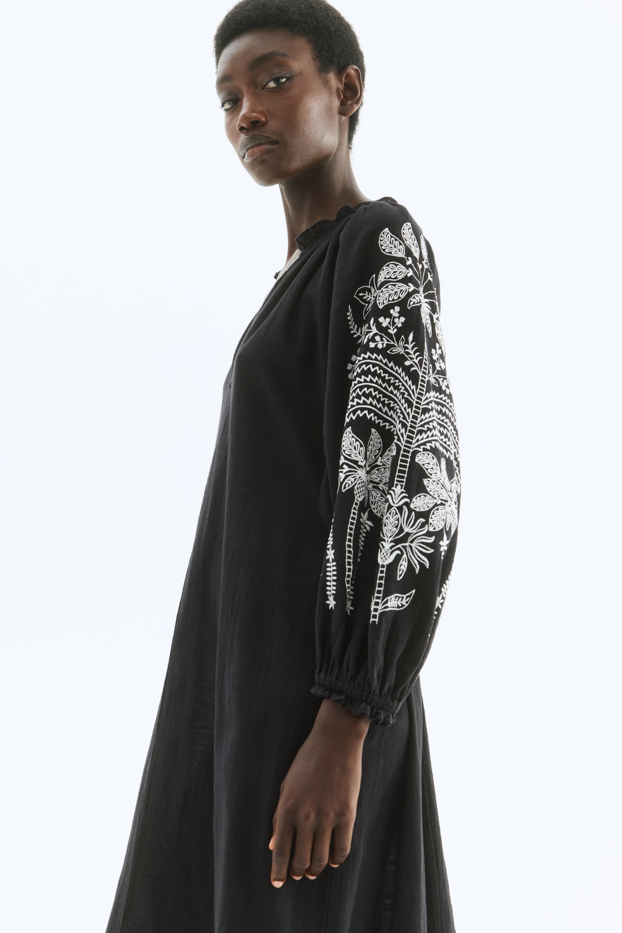 h&m embroidered dress The GREAT. The Western Embroidered Herd Dress main image 1
