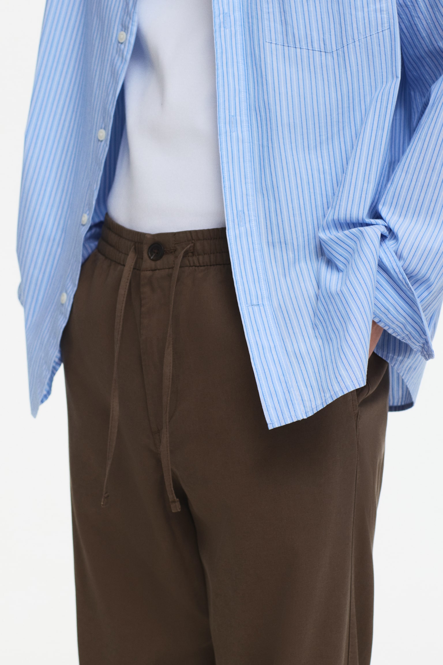 Relaxed Fit Trousers - אפור-חום/שחור/בז' - 4