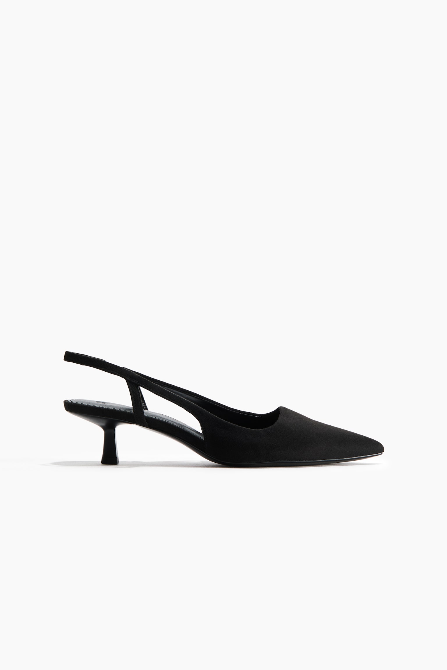 Kitten-heeled slingbacks - Black - 1