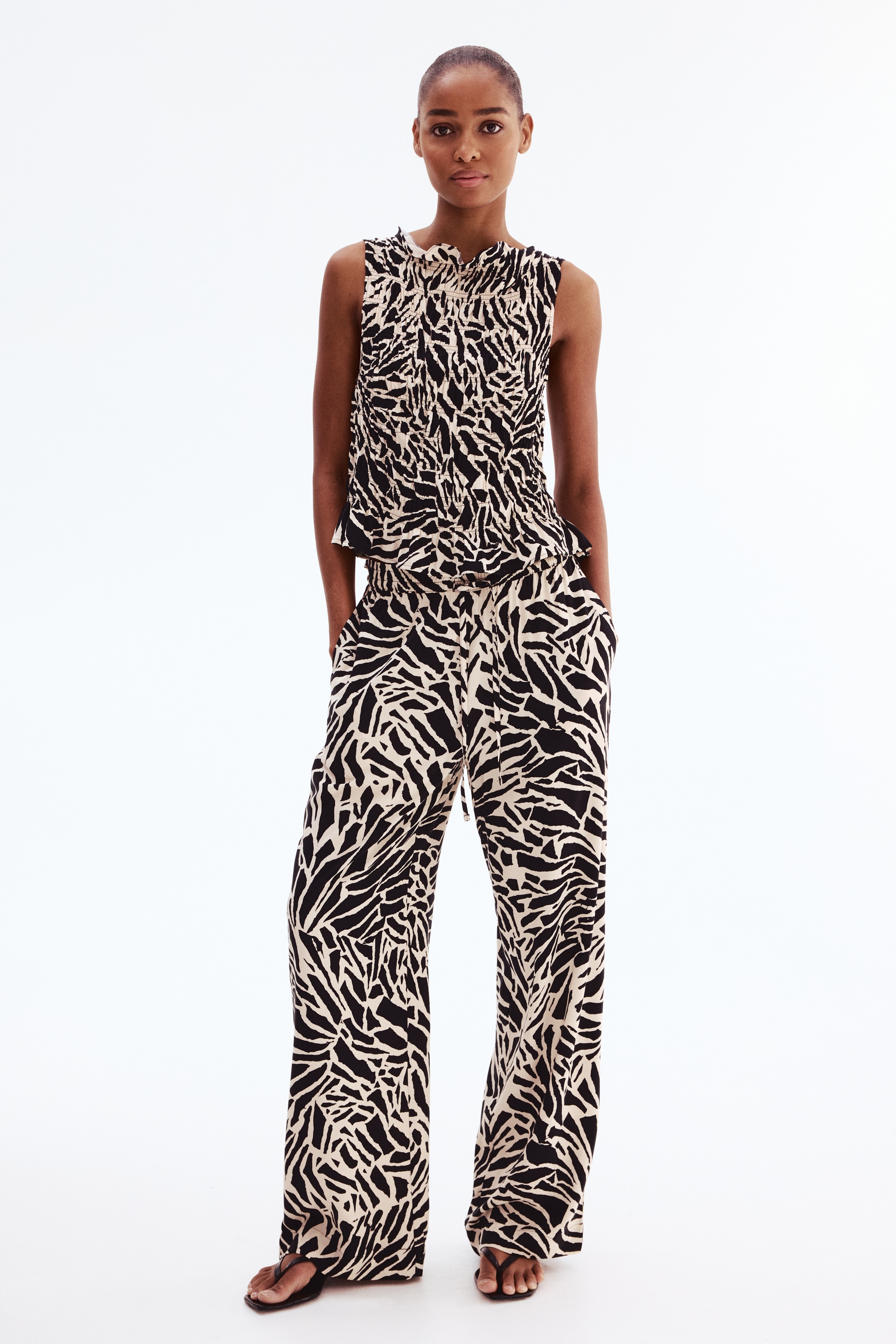 Smocked viscose top