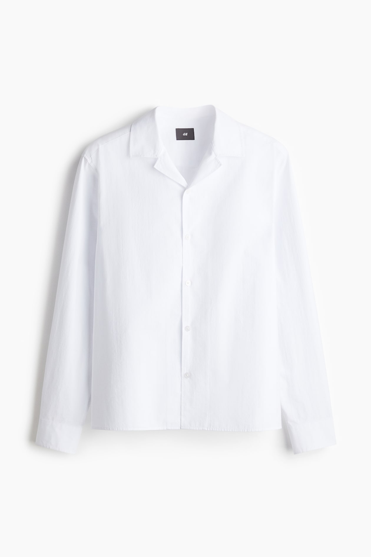 Men's White Regular-Fit Long-Sleeved Resort Shirt | H&M US