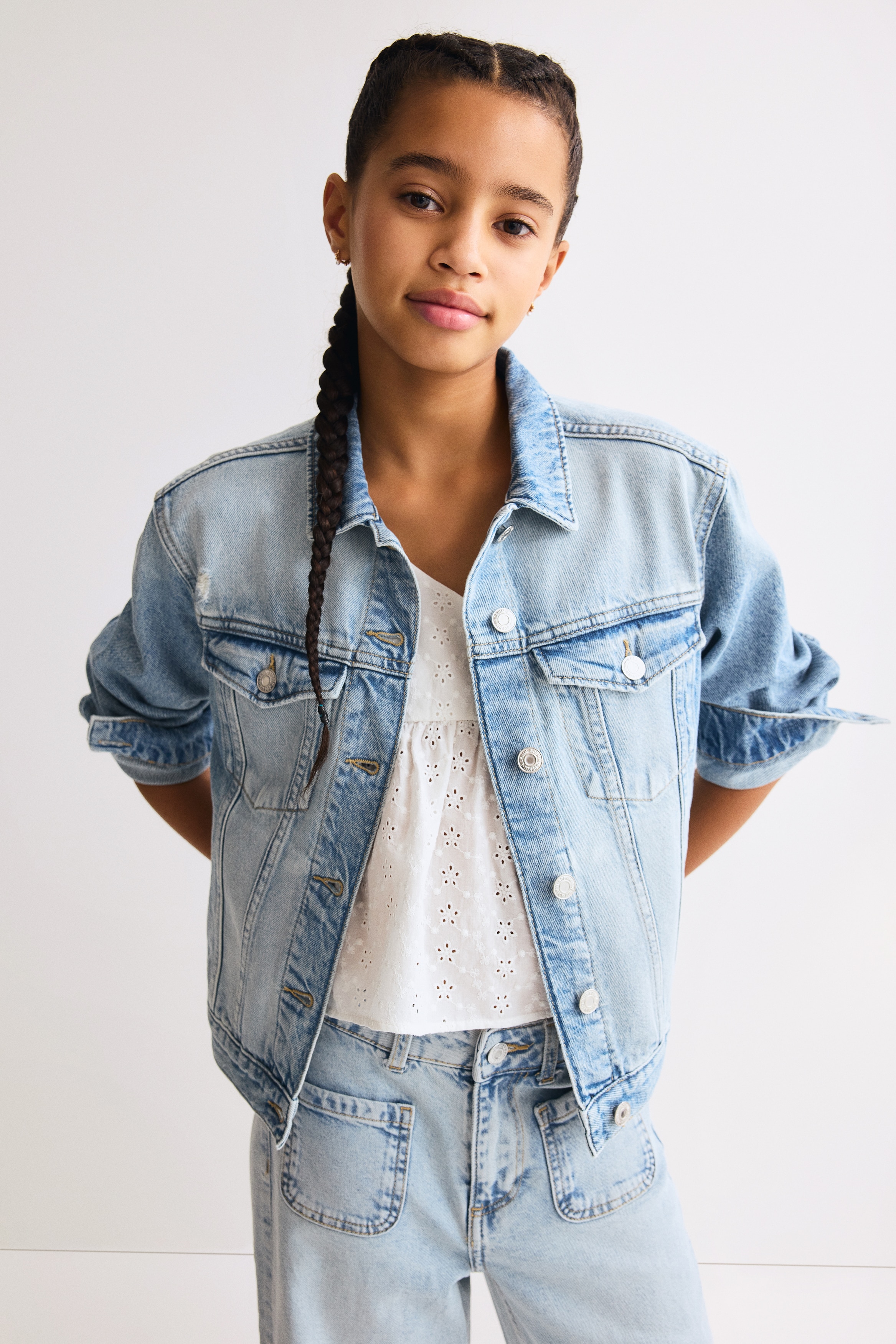 Giubbotto in denim - Blu denim chiaro/Blu denim