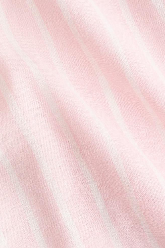 Linen-blend Shirt-Light pink/striped - 4
