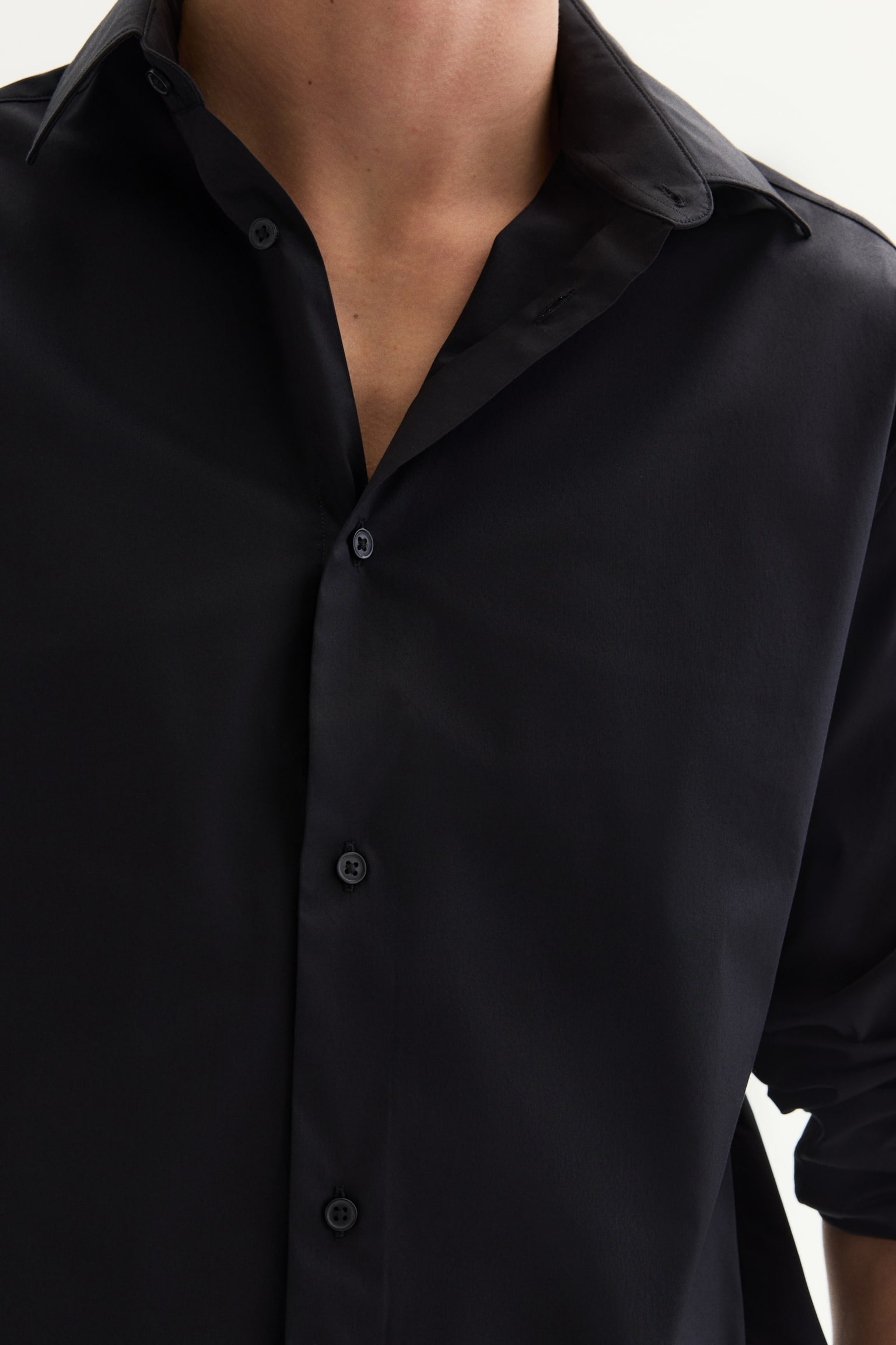 Slim Fit Stretch shirt - Black/White/Light blue - 3