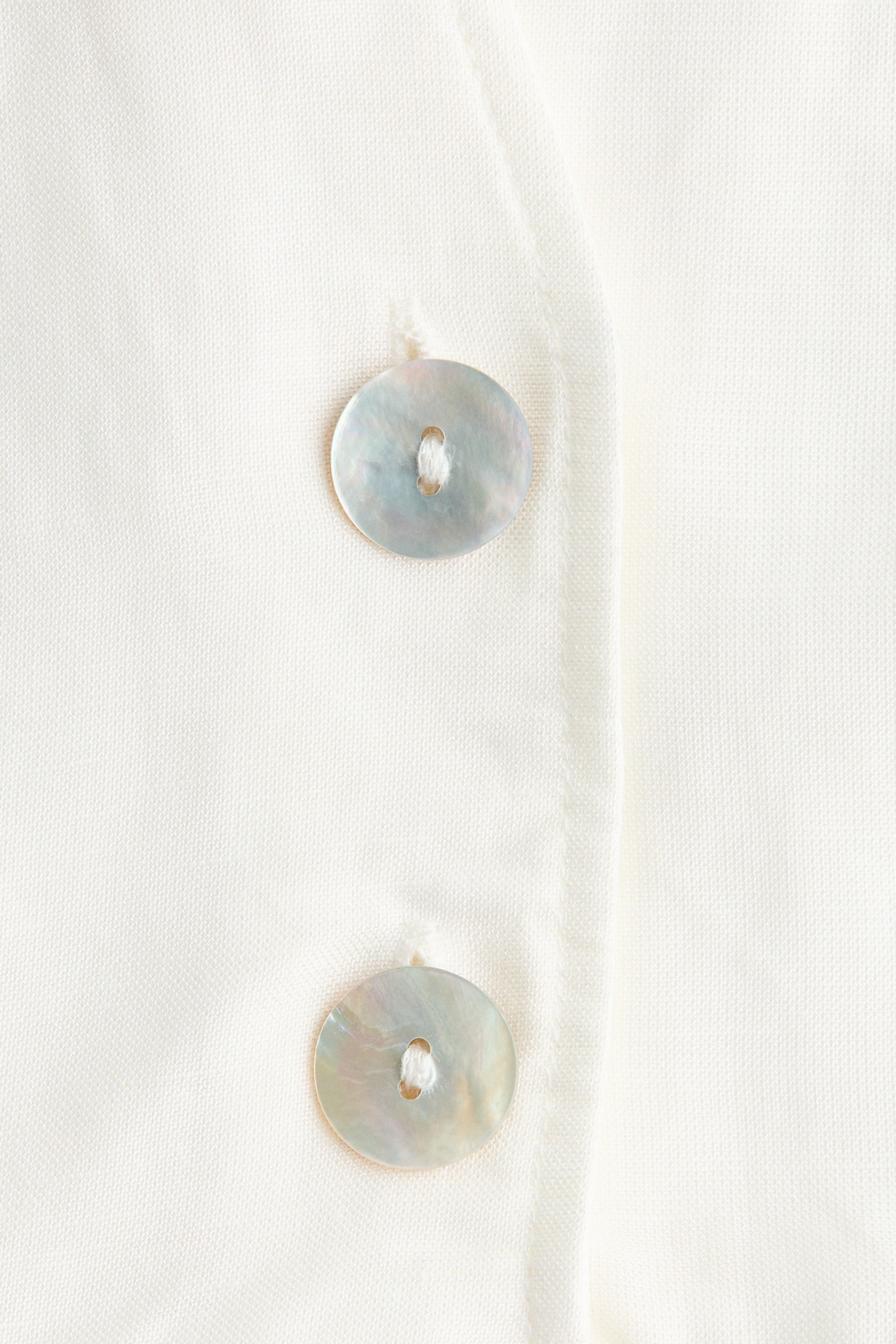 Linen-blend peplum top - White/Dark brown/Light yellow - 4