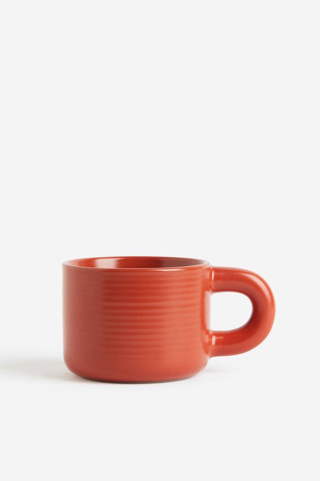 Stoneware mug - Dark orange/Black/Beige - 1