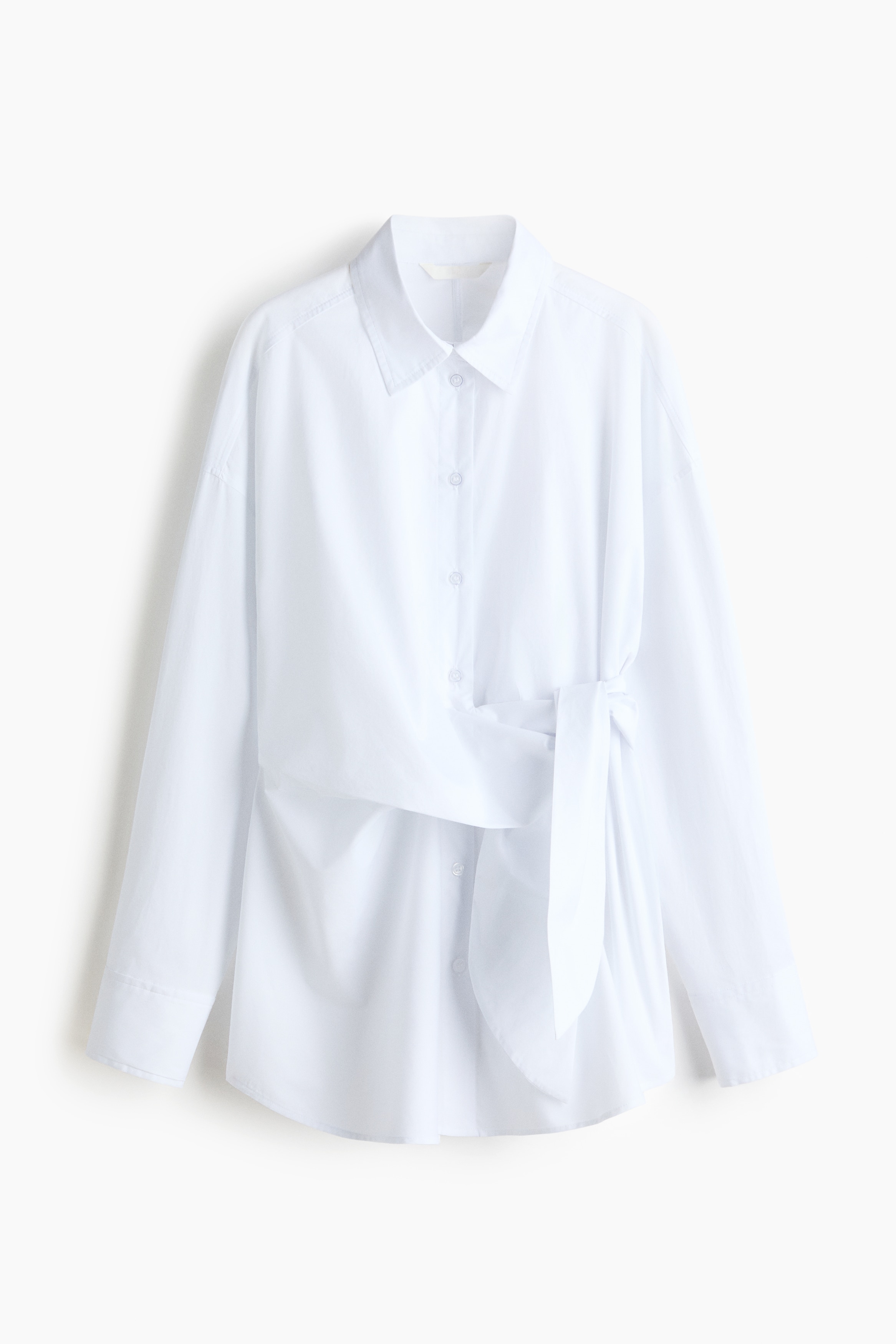 Tie-Detail Cotton Shirt - White