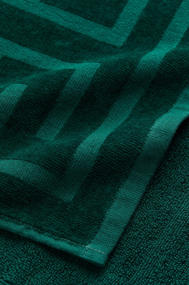 Burnout-patterned guest towel - Dark green/Patterned/White - 3