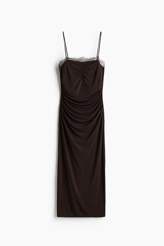 Женские платья H&M Lace-Trimmed Jersey Dress