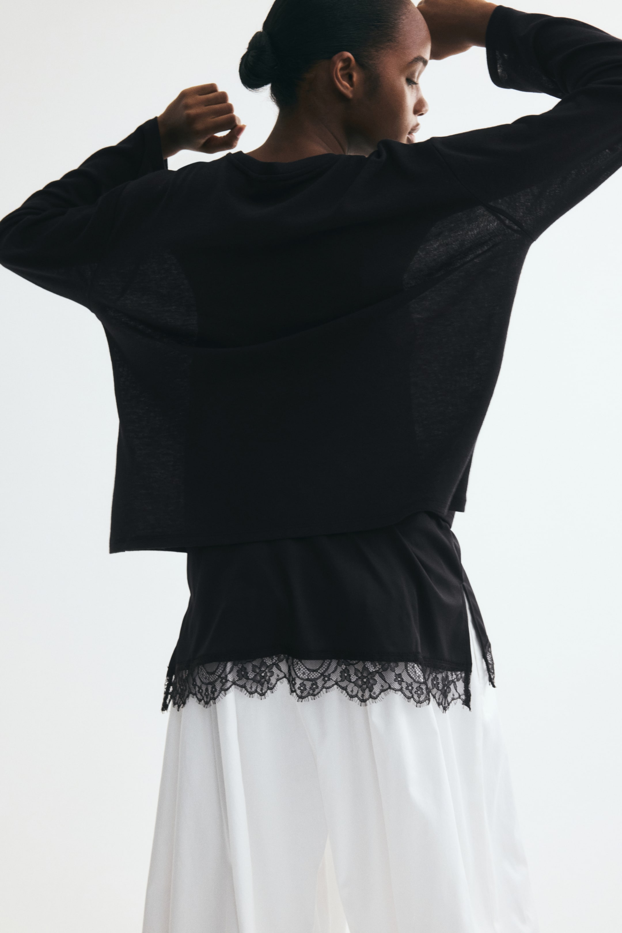 Layered Lace-Trimmed Top