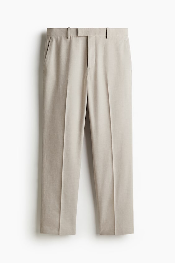 Eleganckie spodnie z domieszką lnu Regular Fit
