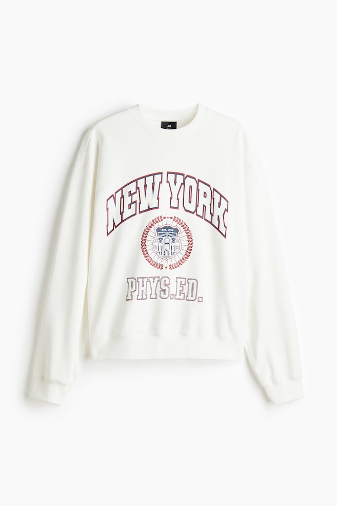 Loose-Fit Sweatshirt - White/New York/Light grey marl/Golden/Dark brown/New York - 1
