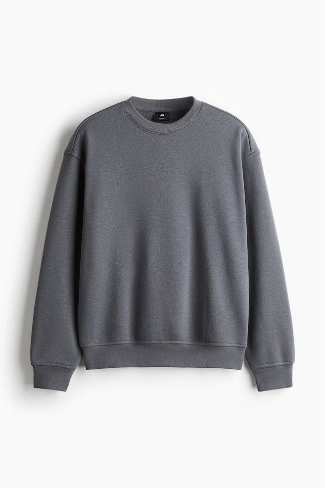Loose-Fit Sweatshirt - Dark gray/Gray melange/Green/Dark blue/Dusty khaki green/Light blue/Pink/White/Green/Brown/Brown/Black - 1