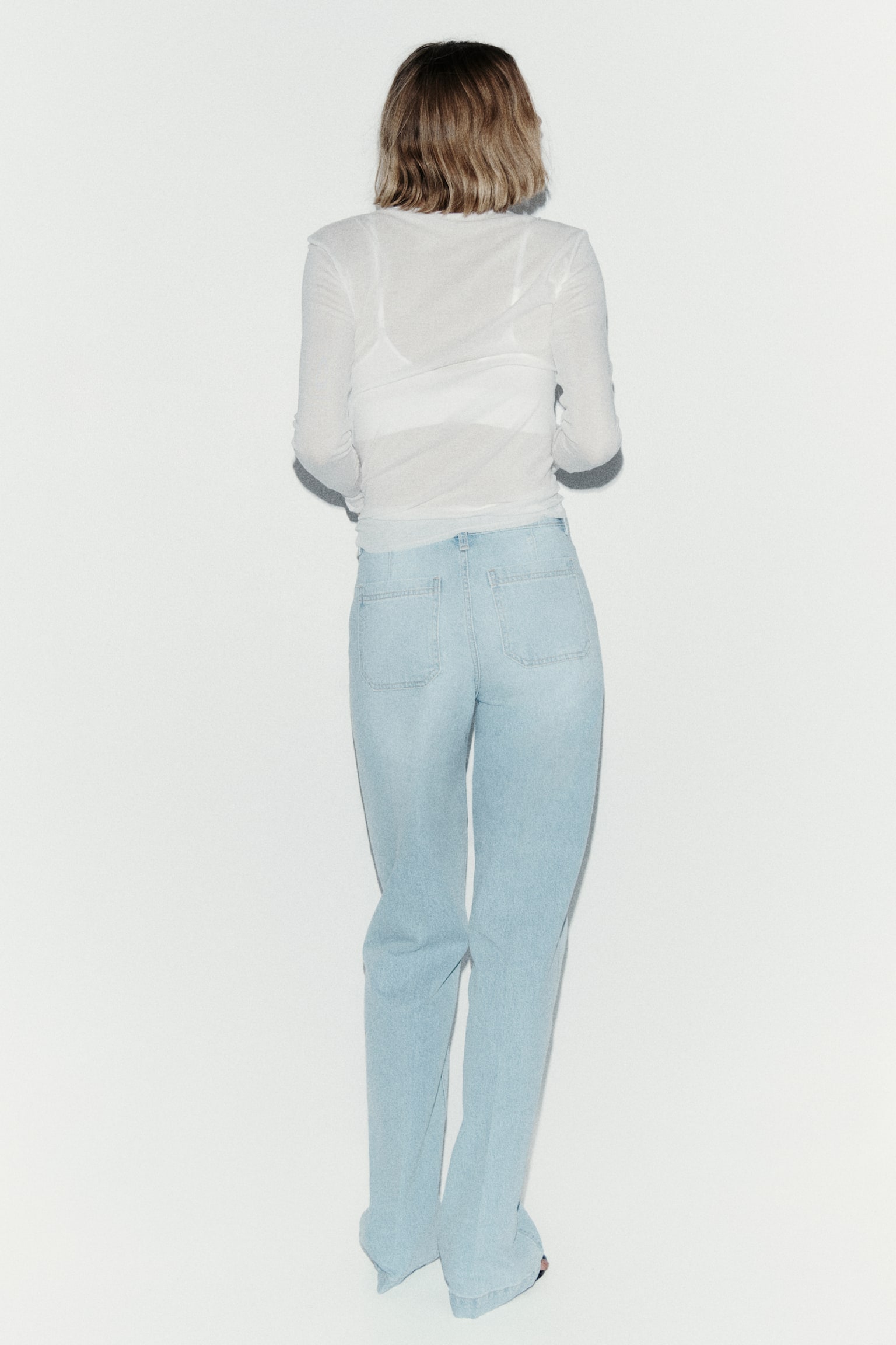 Wide High Jeans - כחול ג'ינס בהיר/כחול נייבי ג'ינס/חום כהה/לבן/כחול ג'ינס כהה/כחול ג'ינס בהיר/ורוד פודרה - 6