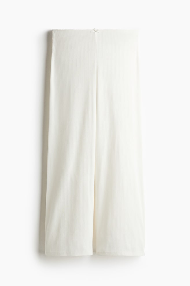 Pointelle jersey trousers - White - 1