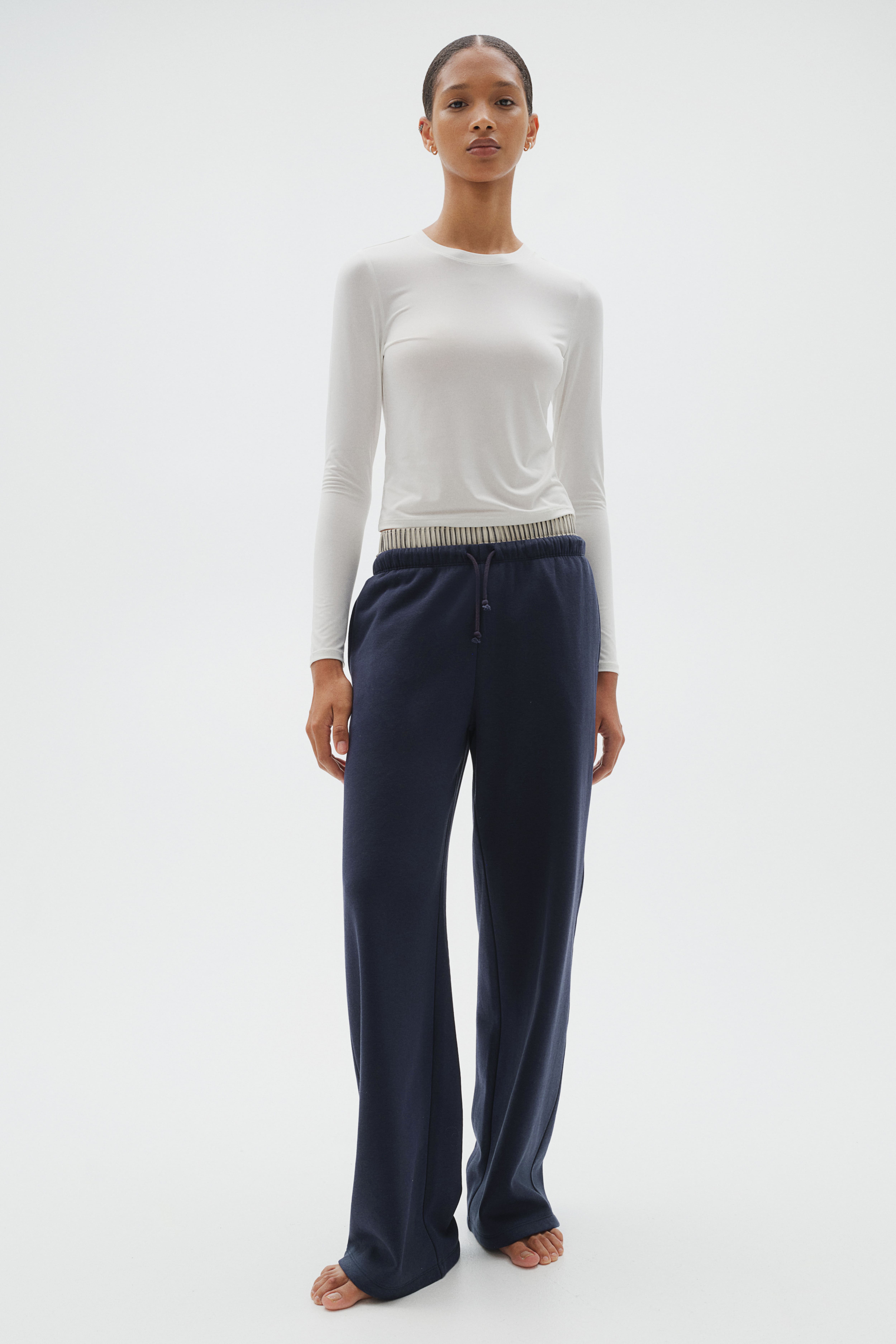 Pantalon jogger ample Bleu marine FEMME H M FR