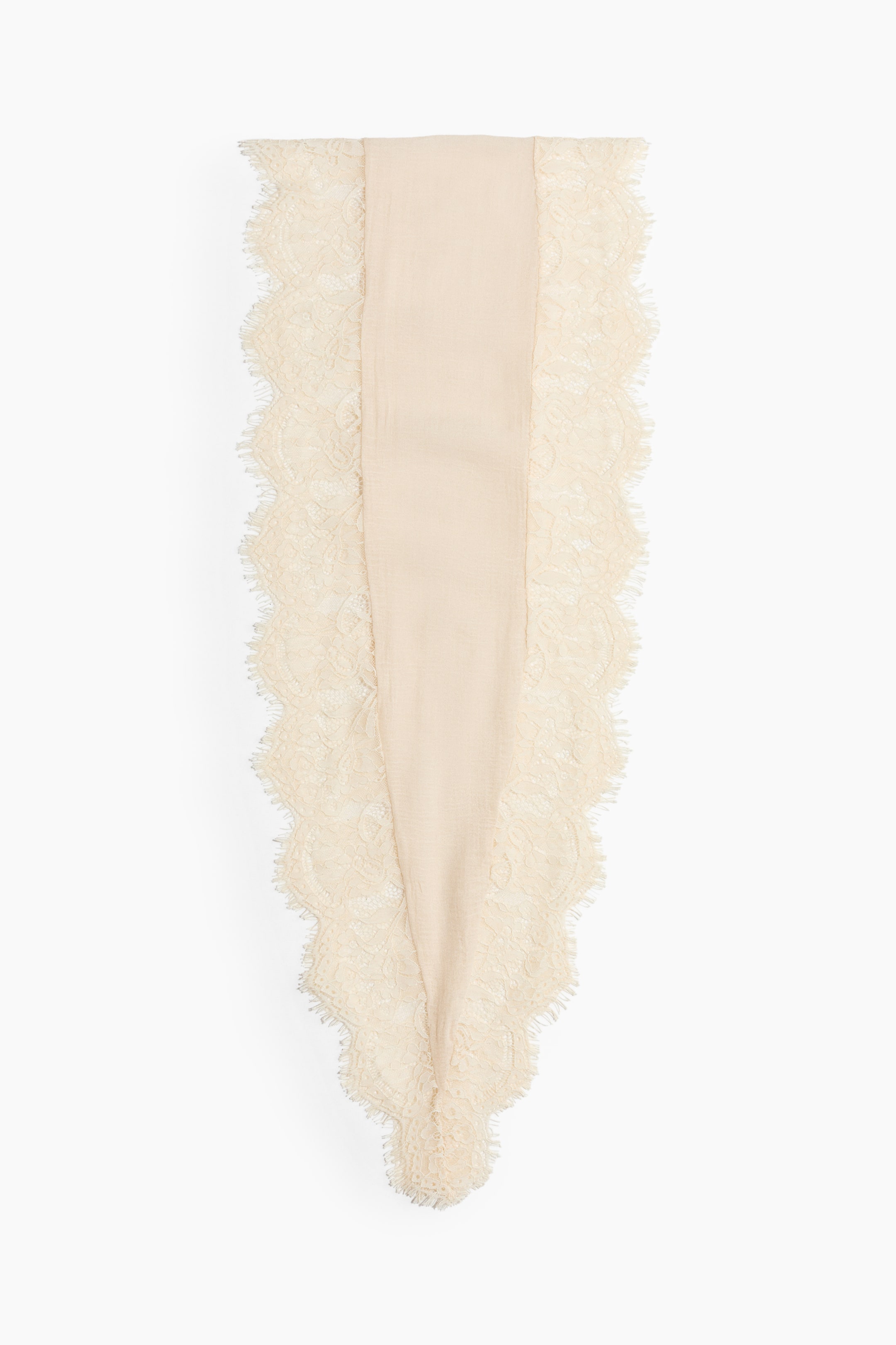 Lace-trimmed scarf