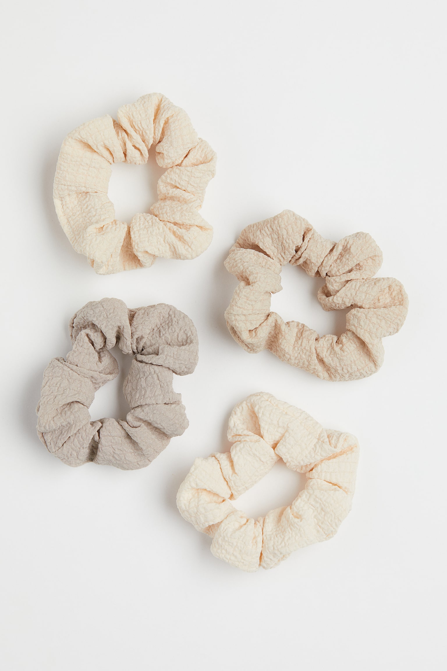 4-pack Scrunchies - Light beige/Cream - 1